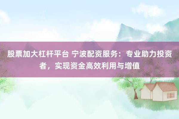 股票加大杠杆平台 宁波配资服务：专业助力投资者，实现资金高效利用与增值