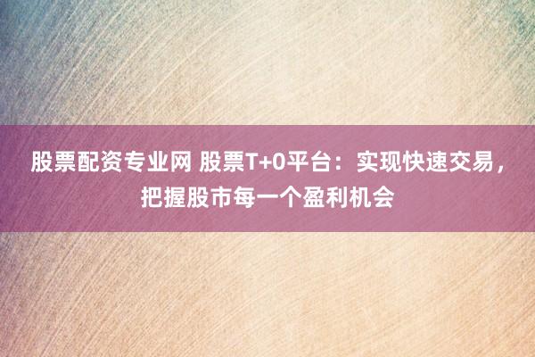 股票配资专业网 股票T+0平台：实现快速交易，把握股市每一个盈利机会