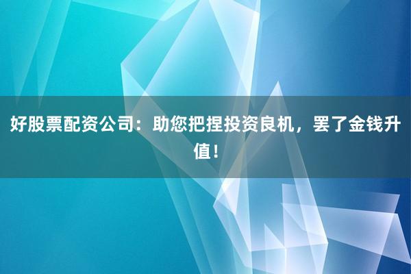 好股票配资公司：助您把捏投资良机，罢了金钱升值！
