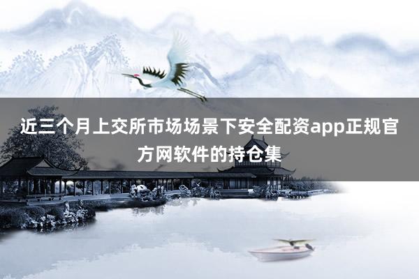 近三个月上交所市场场景下安全配资app正规官方网软件的持仓集