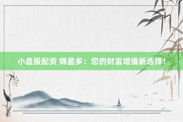 小盘股配资 锦盈多：您的财富增值新选择！
